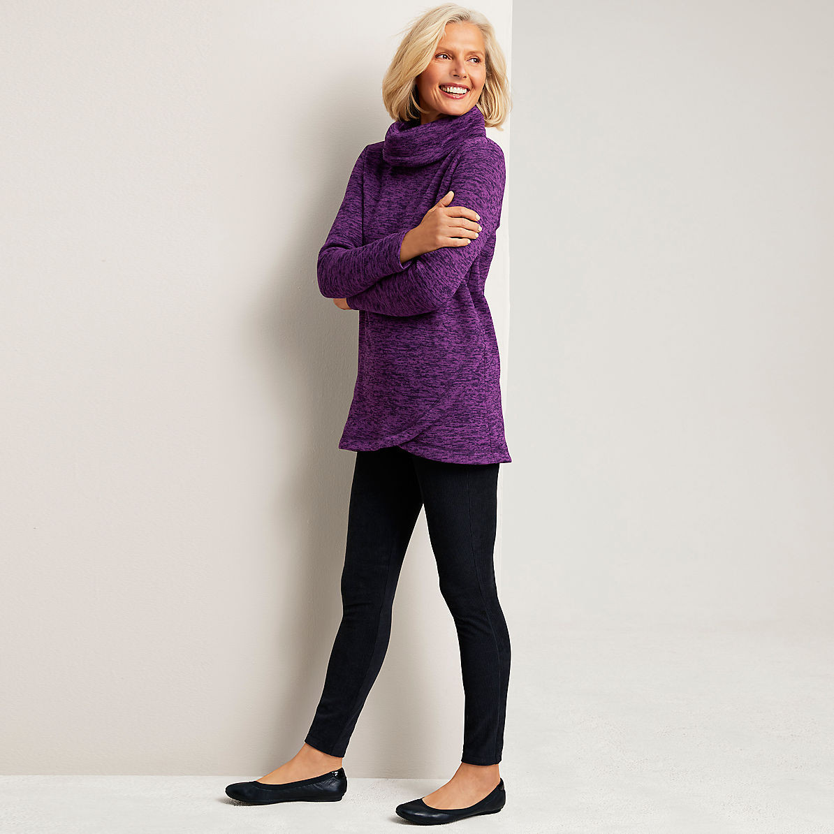 Women's Sport Knit High Rise Corduroy Leggings | Lands' End (US)