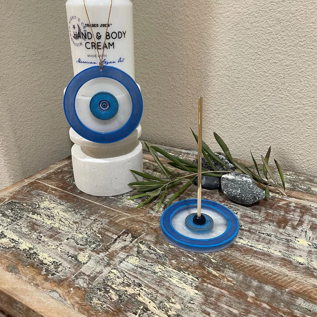 Evil Eye Incense Holder and Ornament Set| Bakhoor Holder | Bukhoor Holder | Yoga Decoration - Ets... | Etsy (US)