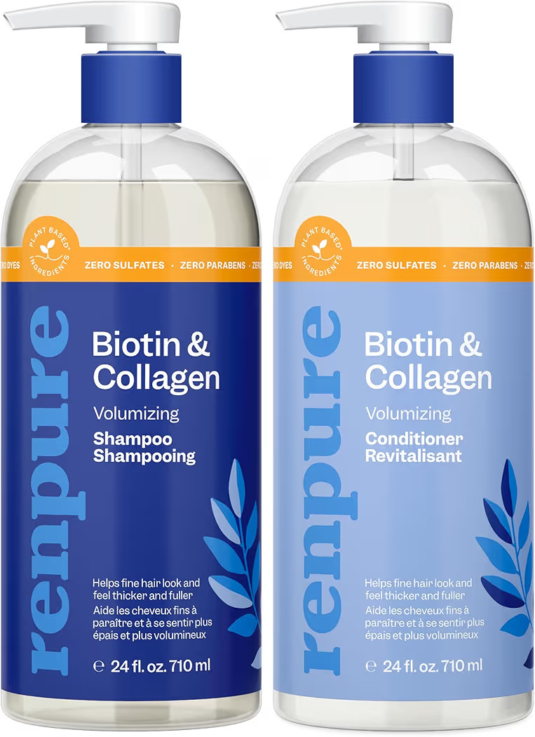 Renpure Biotin & Collagen Shampoo & Conditioner Set, Plant- Based - Nutrient Infused Formulas for... | Amazon (US)