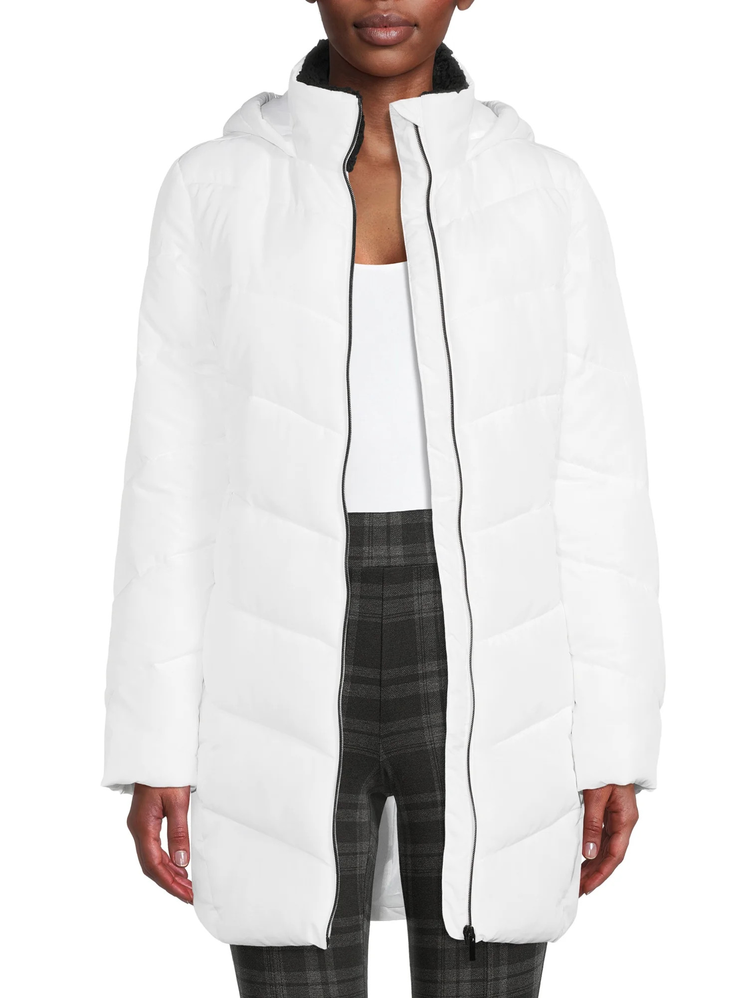 Big Chill Women's Chevron Quilted Puffer Coat - Walmart.com | Walmart (US)