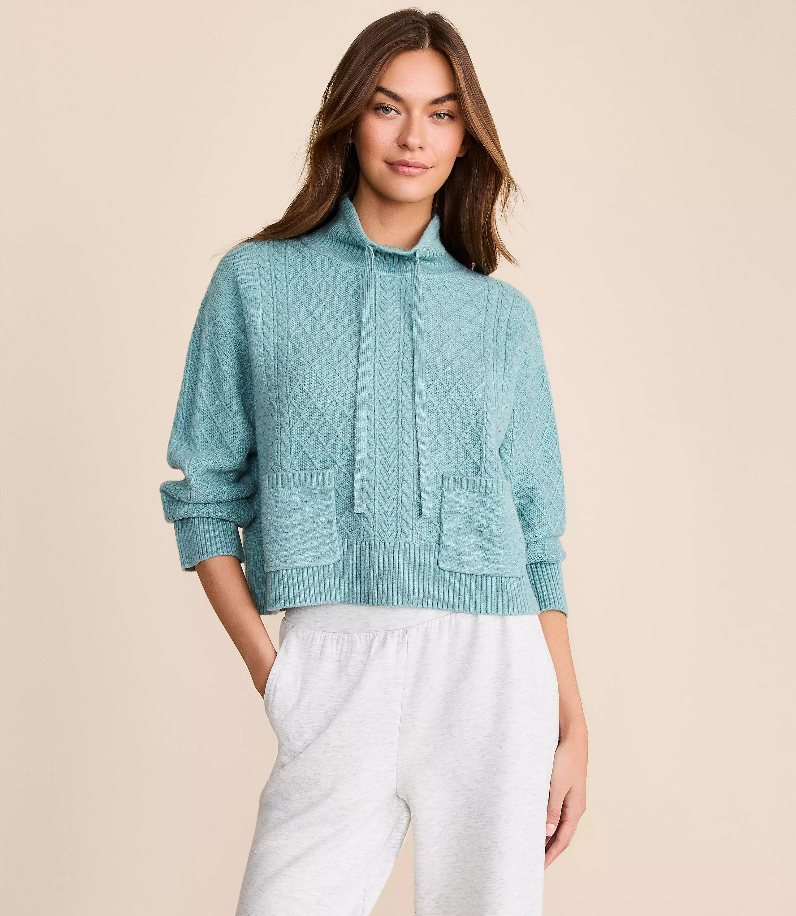 Lou & Grey Bobble Drawstring Neck Sweater | LOFT