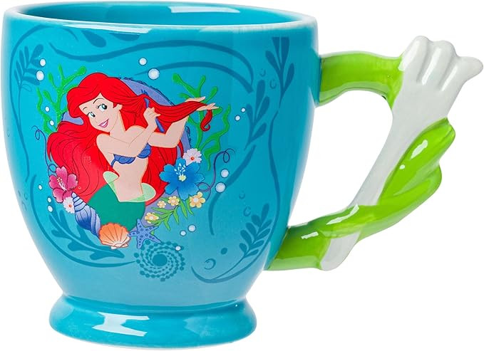 Silver Buffalo Disney Princess Ariel Dinglehopper Hair Brush Shaped Handle Ceramic Mug, 20 Ounces | Amazon (US)