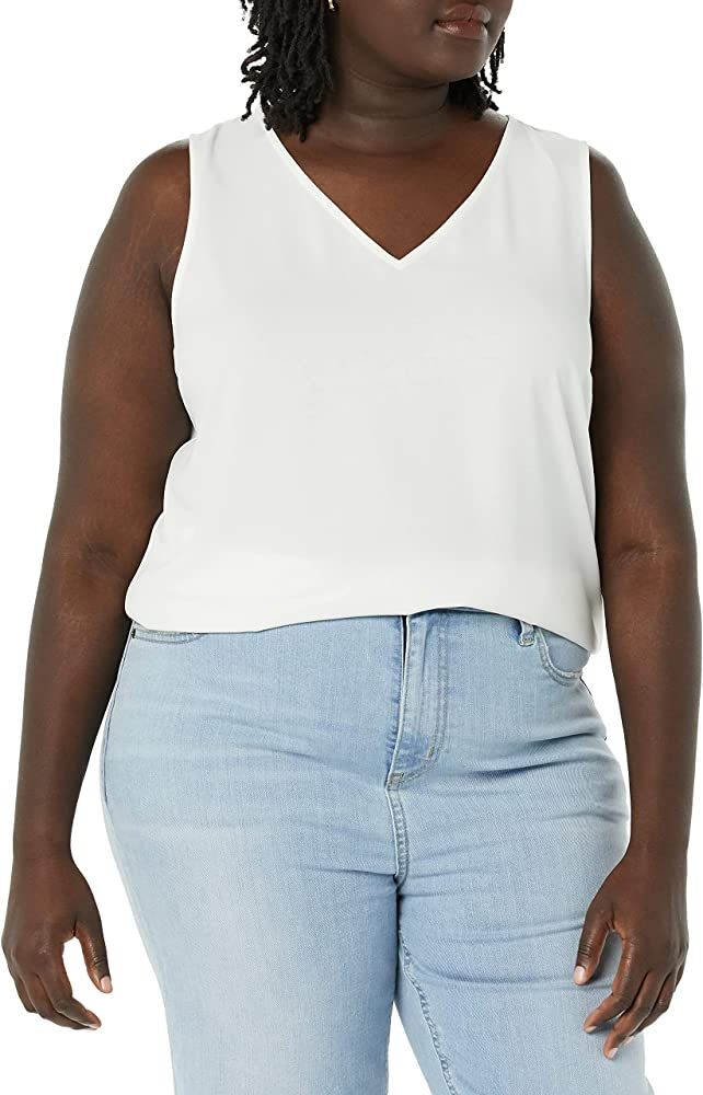 Amazon Essentials Women's Standard Sleeveless Layering Tank Top V-Neck (Available in Plus Size) | Amazon (US)