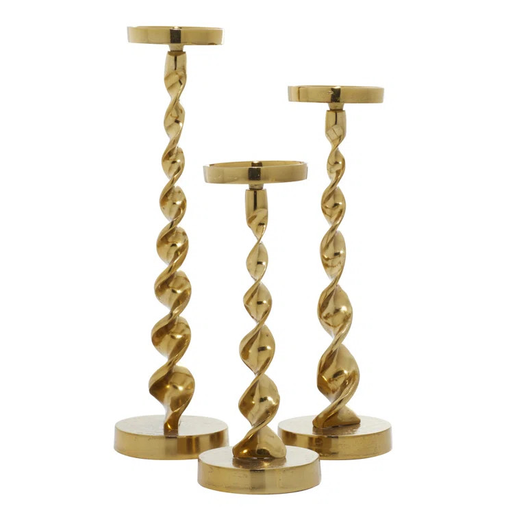 3 Piece 19'' Aluminum Tabletop Candlestick Set | Wayfair North America