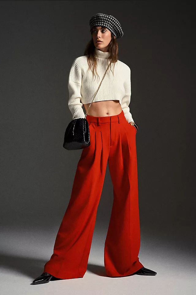 Maeve Pleated Wide-Leg Trousers | Anthropologie (US)
