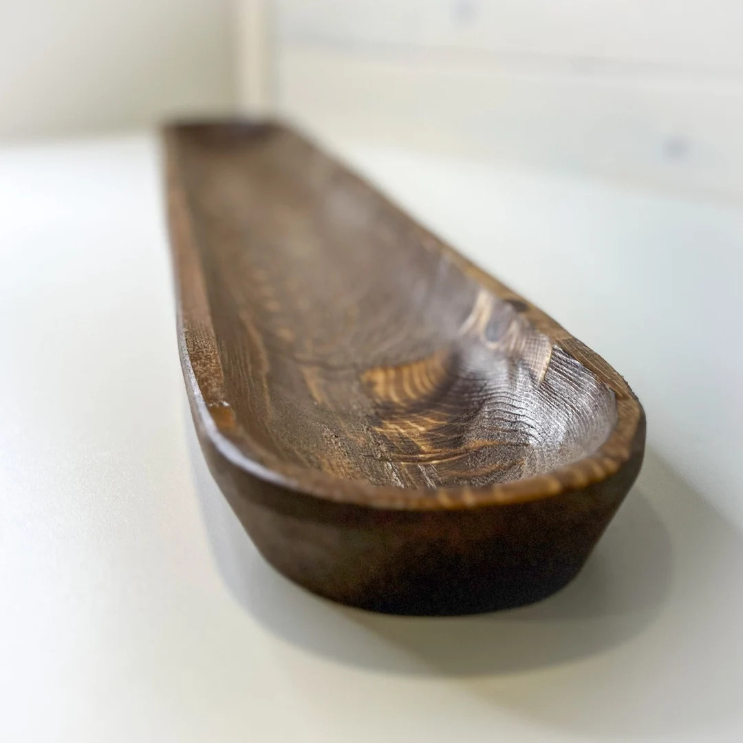 Long Skinny Wood Dough Bowl - Candle Ready Farmhouse Centerpiece (6" X 38" X 2") - Etsy | Etsy (US)