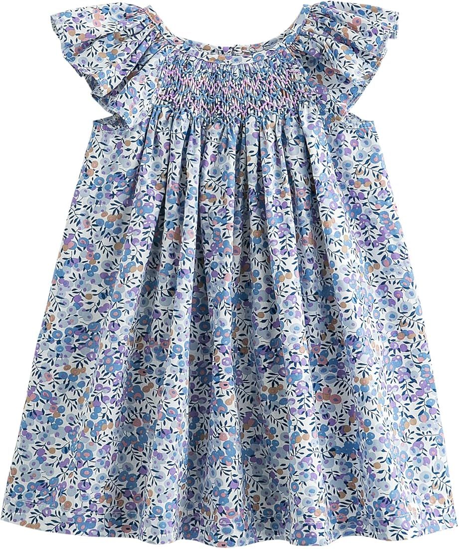 Simplee kids Baby Girls Casual Dresses Toddler Floral Dress Print Sundress Princess Dress | Amazon (US)