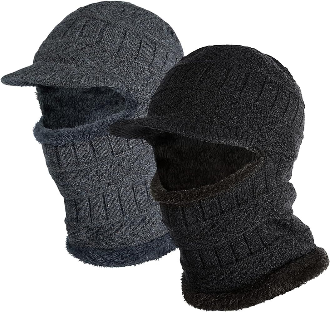 Balaclava Face Mask - Knit Winter Hats for Women Men Adult, Cold Weather Ski Beanie Neck Gaiter E... | Amazon (US)