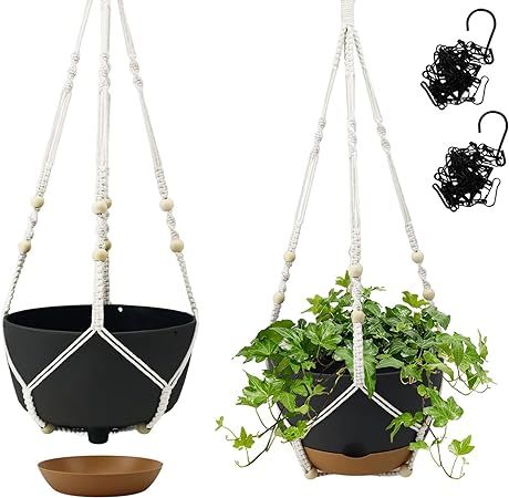 Koalaime Hanging Planter Self Watering 10 Inch, 2 Pack Indoor Outdoor Hanging Baskets, Hanging Fl... | Amazon (US)