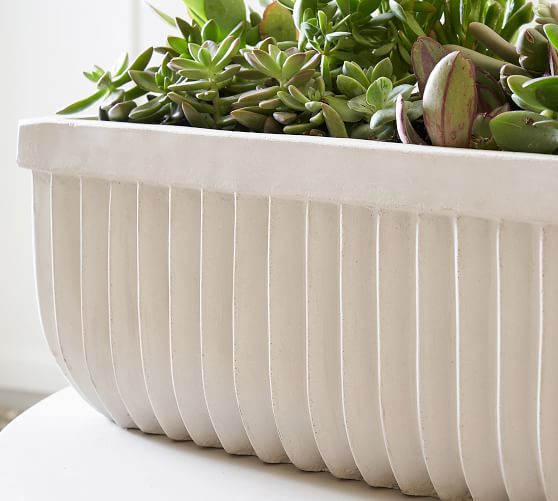 Concrete Fluted Planters | Pottery Barn (US)