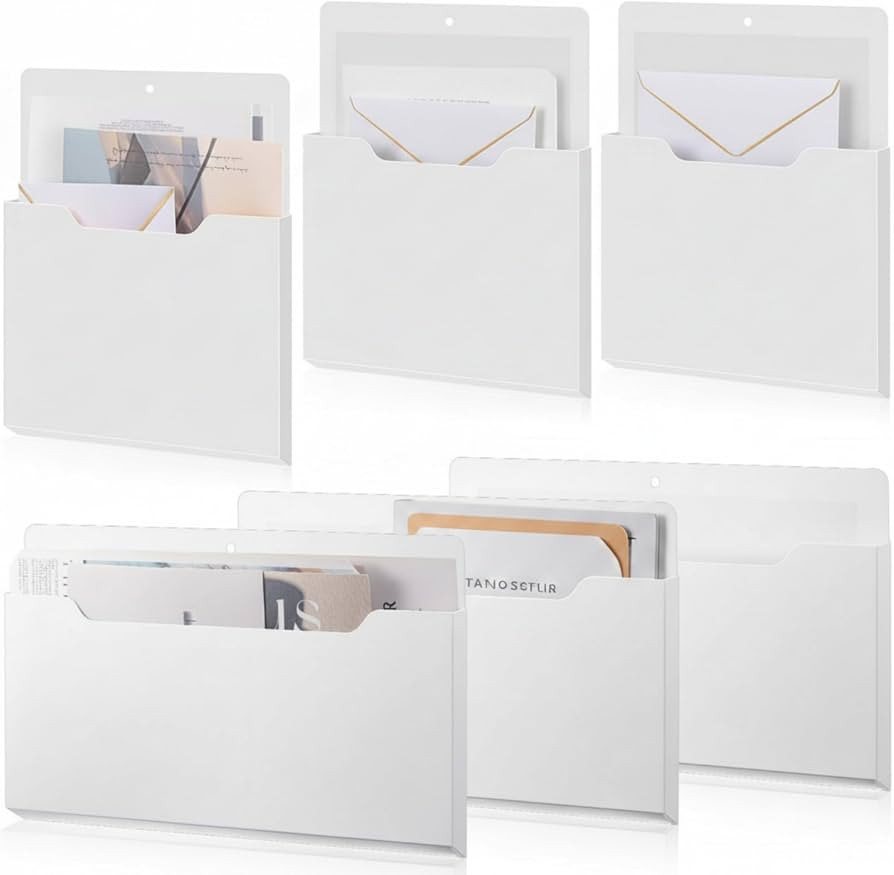 Magnetic Wall File Organizer Magnetic Wall File Holder Refrigerator Magazine Holder for Mail Letters Paper (Macaron Color,Vertical-large) : Office Products | Amazon (US)