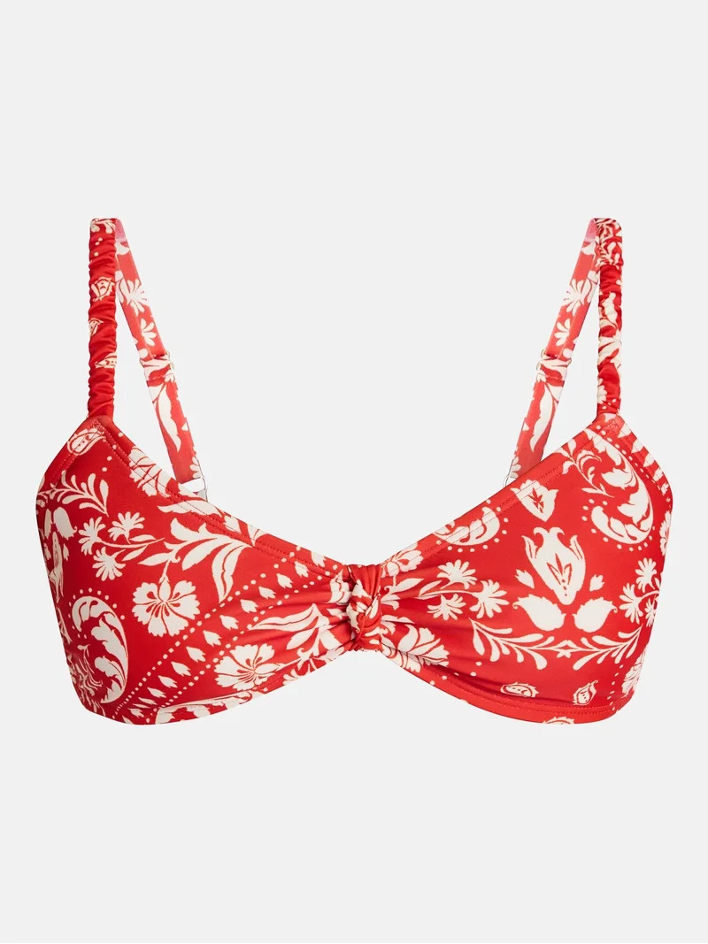 Time and Tru Women's and Women's Plus Knot Front Bralette Bikini Top, Sizes XS-3X | Walmart (US)
