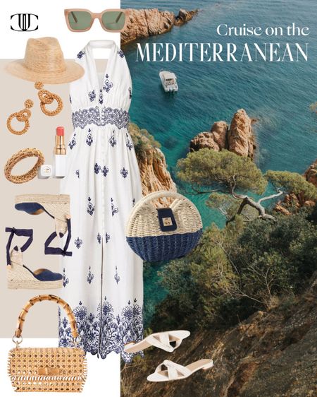 A perfect outfit for a cruise on the Mediterranean. 

Dress, halter dress, purse, sunglasses, sandals, slides, espadrilles, earrings, travel outfit, travel look, summer dress, summer look, summer outfit

#LTKstyletip #LTKtravel #LTKover40