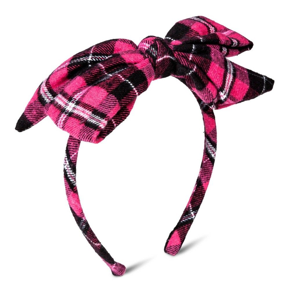 Girls' Plaid Soft Bow Headband | Target