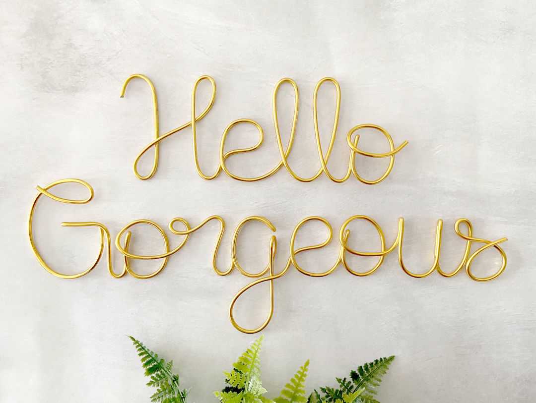 Hello Gorgeous Sign Wire Art Wall Decor Wire Signs Spa - Etsy | Etsy (US)