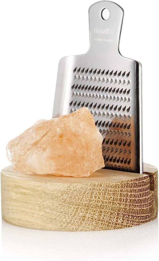 RIVSALT Himalayan Rock Salt and Grater, Natural Pink Salt | Amazon (US)