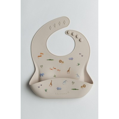 Loulou Lollipop Silicone Printed Bib - Safari | Target