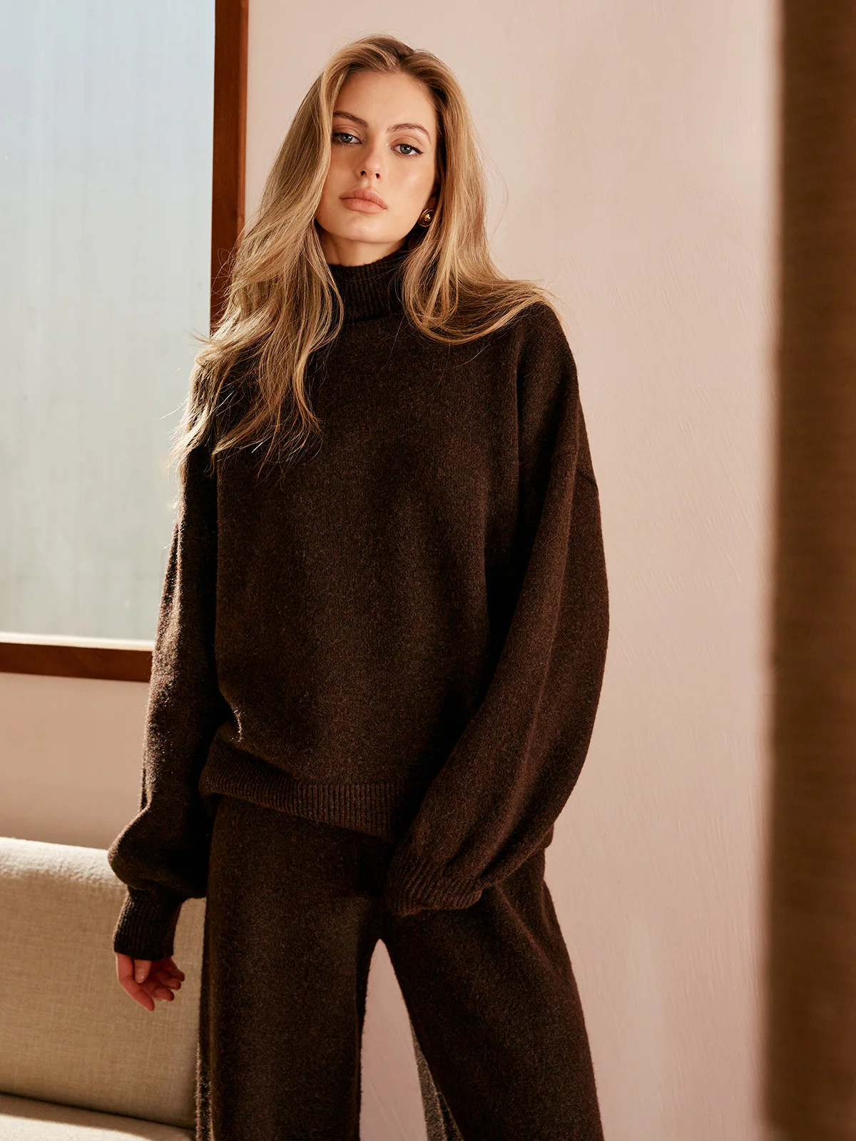 Basic Mock Neck Shift Sweater | Commense