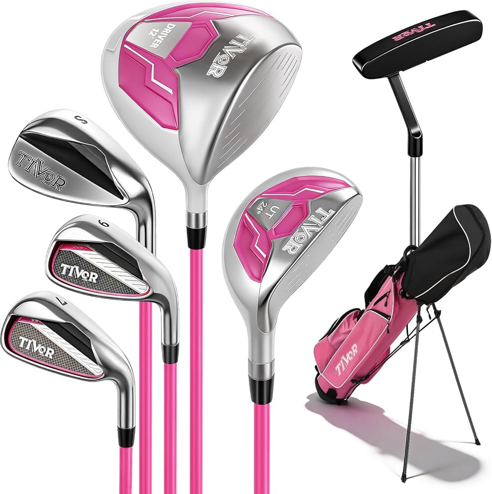 Golf Clubs Set 7-Piece Complete Set with Driver Hybrid 7 Iron 9 Iron Sand Wedge Putter Stand Bag ... | Amazon (US)