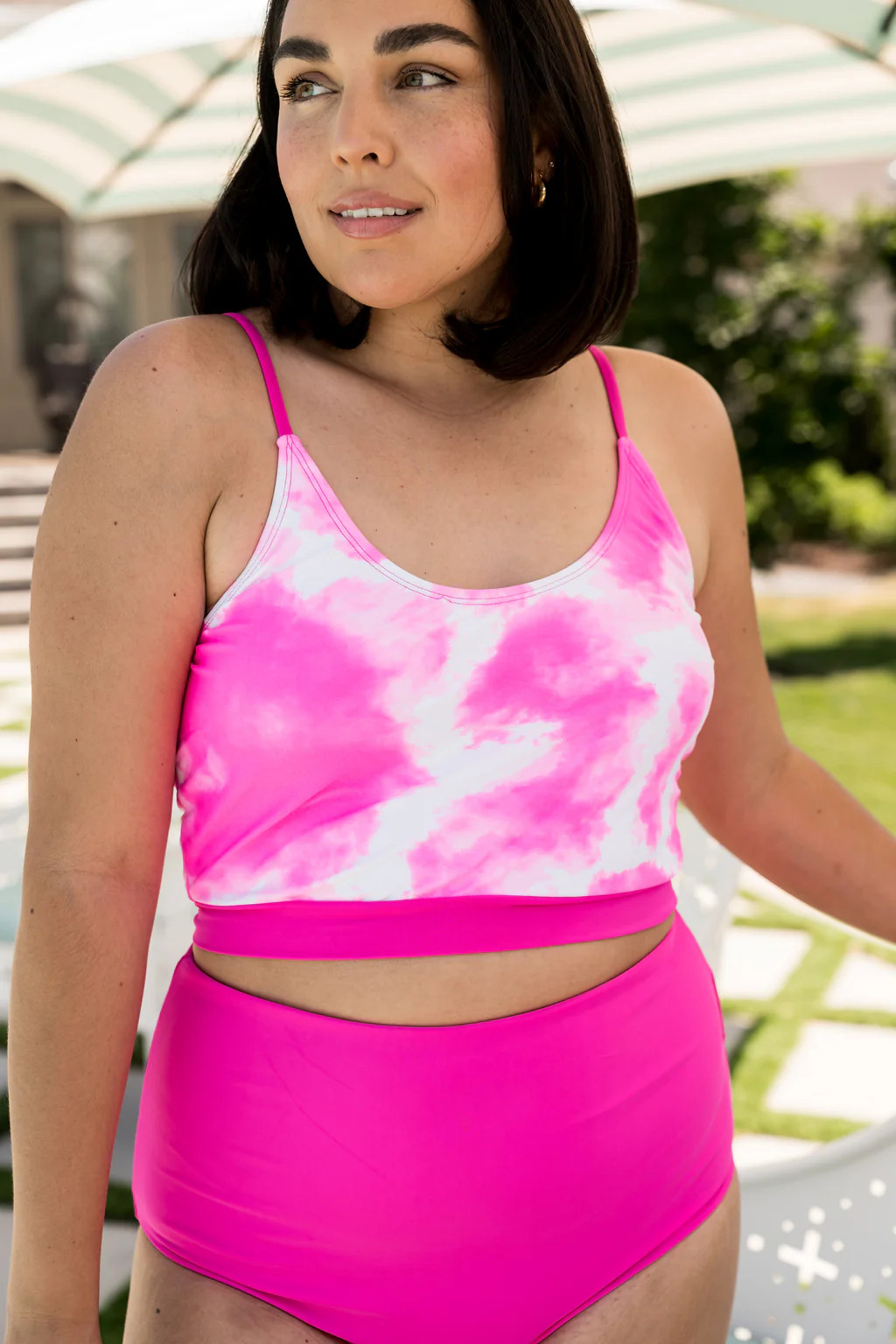 The Lounger Top | Tie Dye Neon Pink | Final Sale | Coral Reef Swim