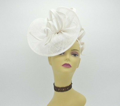 M8123( White )Kentucky Derby Church Wedding Easter Tea Party Sinamay Fascinator | eBay US