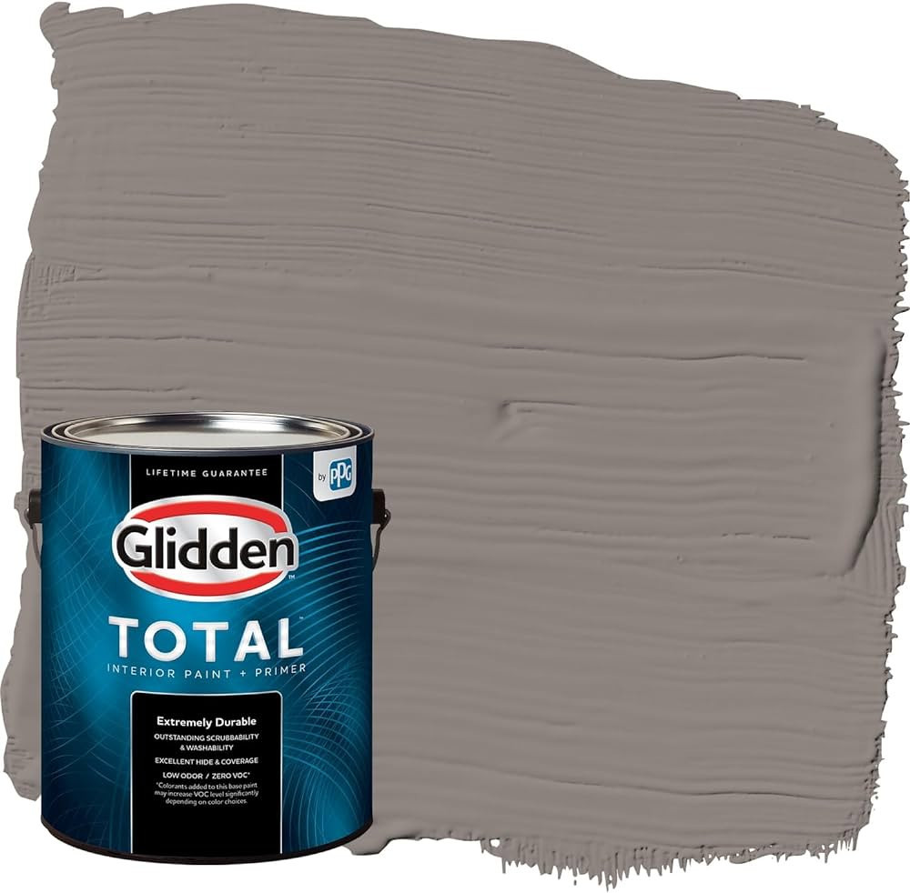 Glidden Total Interior Wall Paint & Primer All-in-One, Elephant Gray/Gray, Eggshell, 1 Gallon | Amazon (US)