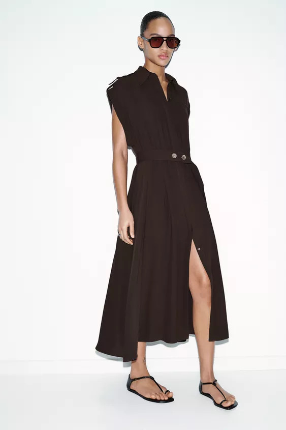 BELTED MIDI DRESS | Zara US