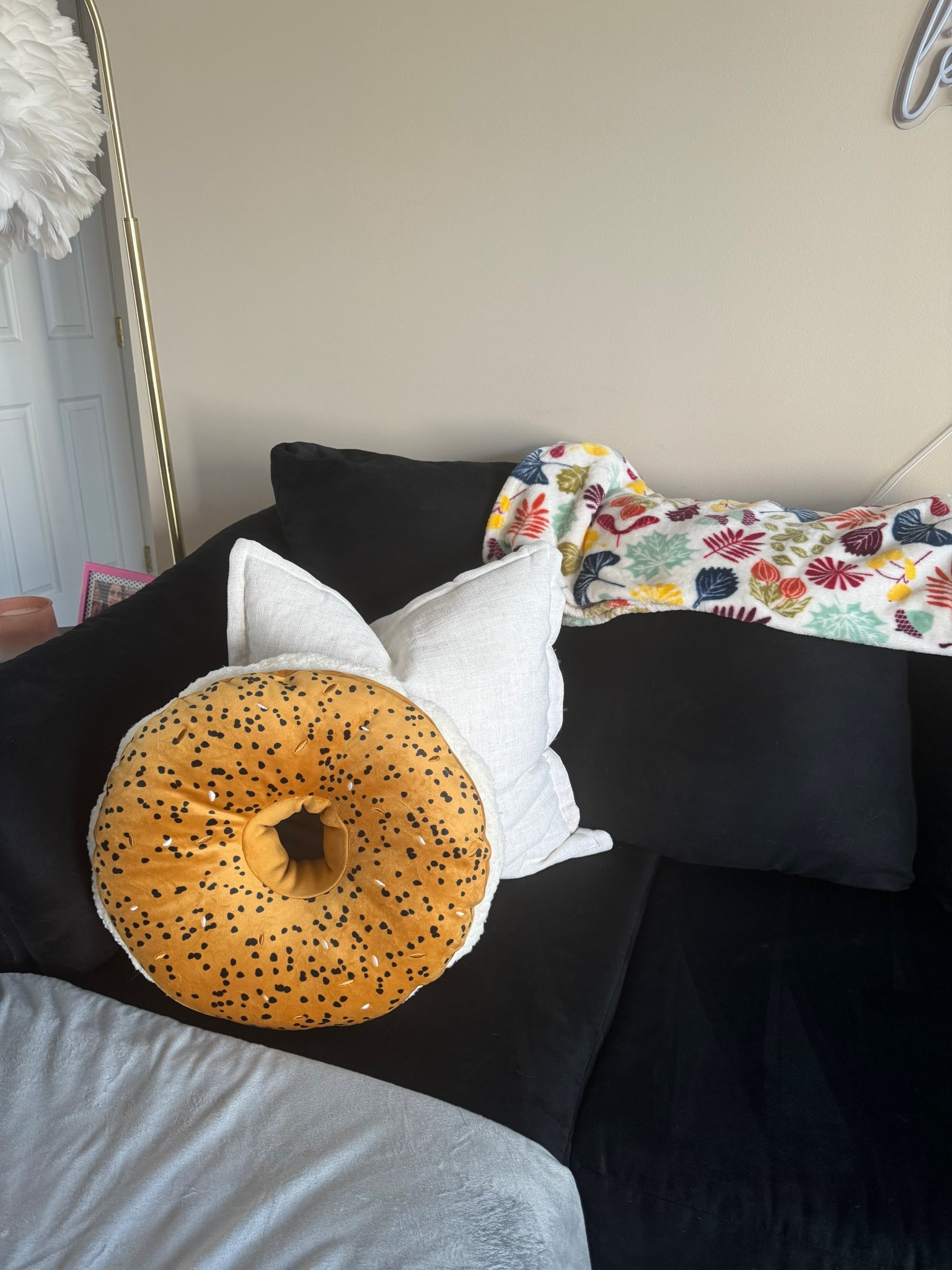 Bagel weighted pillow 
Linked more of the pillows they sell 

#LTKHome #LTKFindsUnder50
