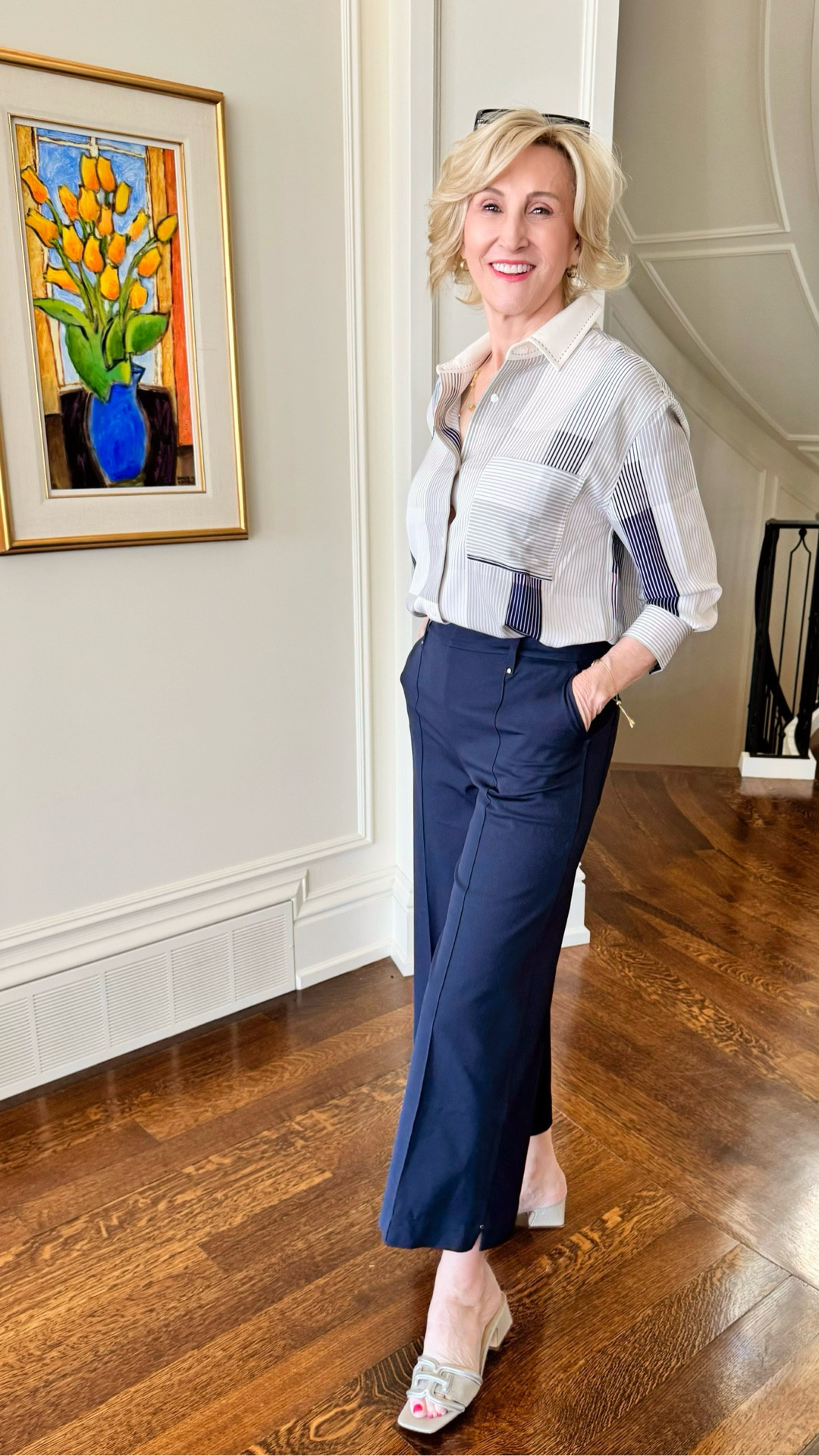 Some outfits just make you feel instantly put together ✨

I love a look that’s polished but still comfortable enough to wear all day, and this one checks every box. This graphic 3/4 sleeve top from Lysse New York has such a chic, modern feel, and the tailored pants give it that effortless “I tried, but not too hard” vibe.

I finished the look with these silver heels from Amazon (such a good find!) which add just the right little pop while still keeping everything neutral and easy to wear. Perfect for work, lunch, or a casual dinner out.

Proof that simple pieces, when they fit well, can make the biggest statement 🤍

#LTKSeasonal #LTKOver40 #LTKgrwm