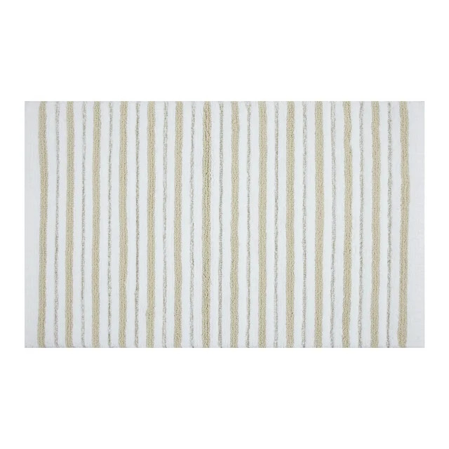 Better Homes & Gardens Signature Soft Tufted Stripe Bath Rug, Almond Biscuit & White, 20" x 34" | Walmart (US)