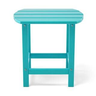 Movisa Adirondack Outdoor Side Table, Weather Resistant in Lake Blue Y-MVDOXWV - The Home Depot | The Home Depot