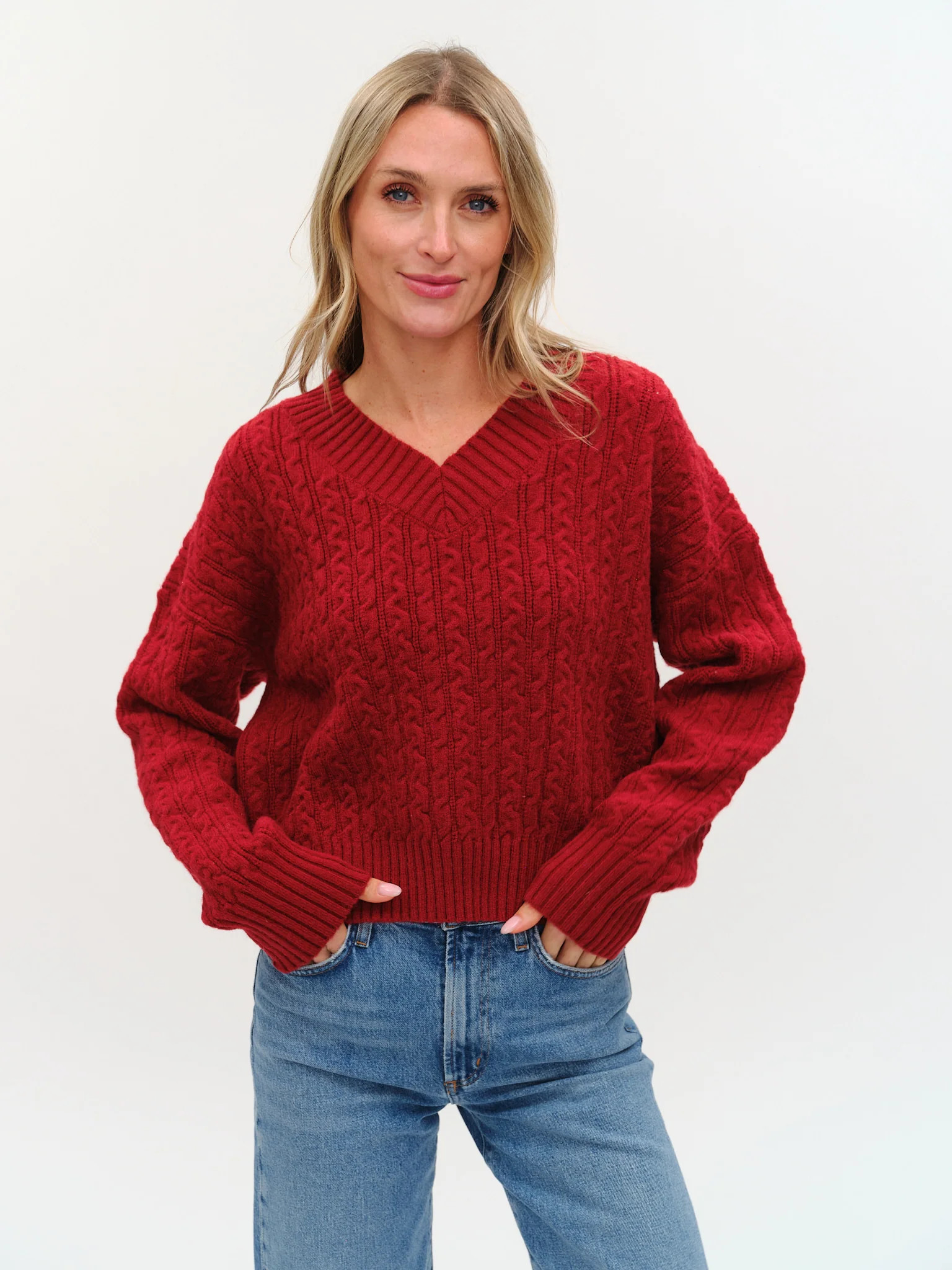 camden sweater [burgundy] | Six Fifty Clothing