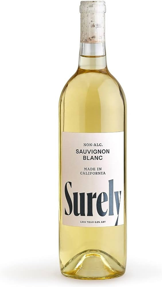 Surely Non Alcoholic Wine, Dealcoholized California Sauvignon Blanc, 3g Sugar, 50 Calories, Glute... | Amazon (US)