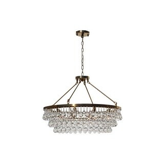 Celeste Glass Drop Crystal Chandelier, Brass | Bed Bath & Beyond