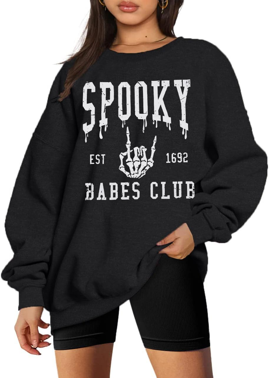 Women Halloween Sweatshirt Oversized Salem Massachusetts Hocus Pocus Shirt | Amazon (US)