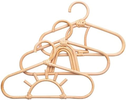 BOINN 3Pcs Rattan Kids Hanger Kids Garments Organizer Rack Hat Hanging Hook Wall Hooks Kids Room ... | Amazon (US)