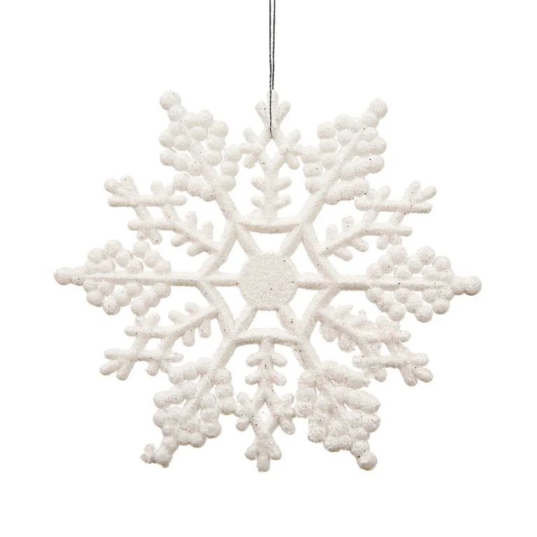 Vickerman 4" White Glitter Snowflake Christmas Ornament, 24 per Box - Walmart.com | Walmart (US)