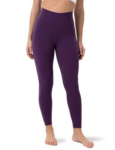 YUNOGA Women's Ultra Soft High Waisted Seamless Leggings Tummy Control Yoga Pants (XS, Shadow Purple) | Amazon (US)