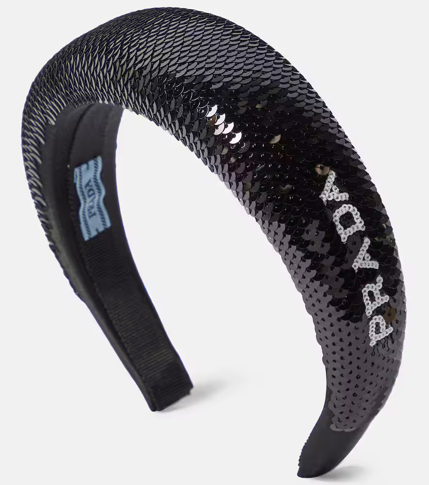 Prada Logo sequined headband | Mytheresa (US/CA)