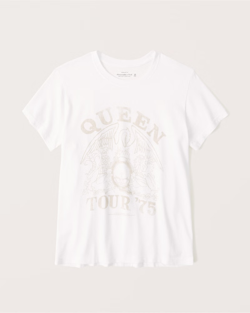 Women's Queen 90s-Inspired Relaxed Band Tee | Women's Tops | Abercrombie.com | Abercrombie & Fitch (US)