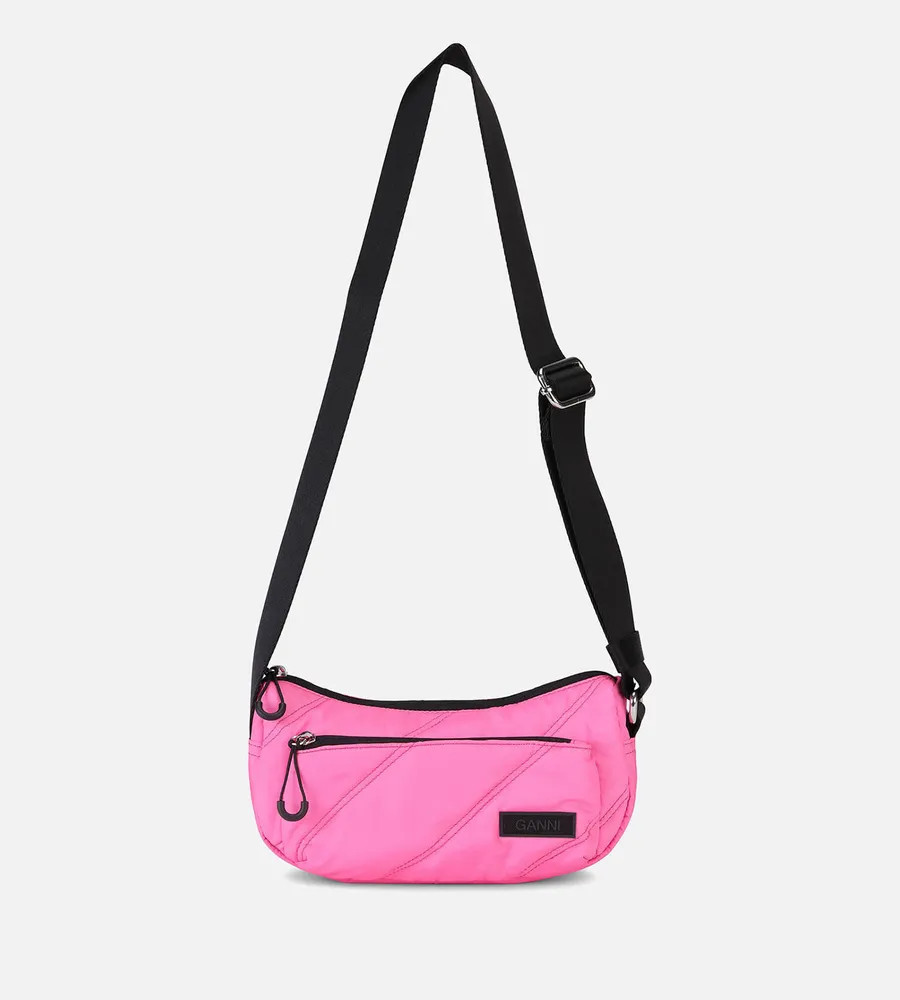 Ganni Recycled Tech Quilted Shell Small Baguette Bag | Coggles (Global)