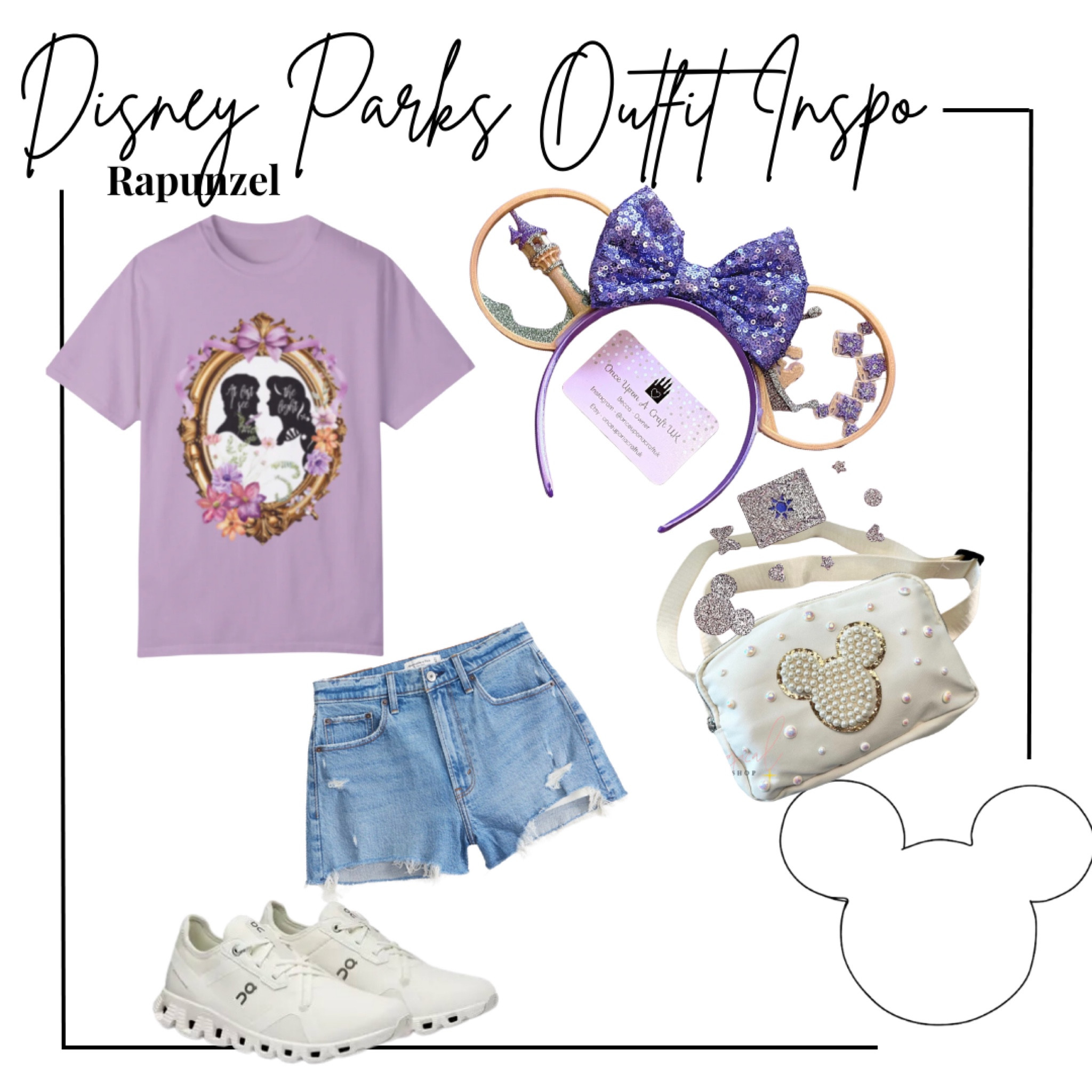 Disney parks Outfit inspo - rapunzel/tangled soft girl coquette shirt (“I see the light” from fitting pieces and co - Melissa15 for 15% off), abercrombie high rise curve love mom shorts (I wear a size 31/12), on cloud white sneakers (size 9.5), onceuponacraftuk 3D Rapunzel/Tangled Mickey ears from Etsy, pearl Minnie patch belt bag 

Midsize, midsize outfit, size 10, ootd, Outfit inspo, princess finds, Disney parks Outfit, Disney bound,  under $50 outfit, affordable outfit, casual outfit, Disney princess , Etsy finds, princess outfit, princess Mickey ears, minimal Disney style, #ltkdisney, Disney ears, Disney aesthetic, theme park outfit, Disney parks outfit ideas, comfy Disney outfit, small business finds 


#LTKfindsunder50 #LTKstyletip #LTKtravel