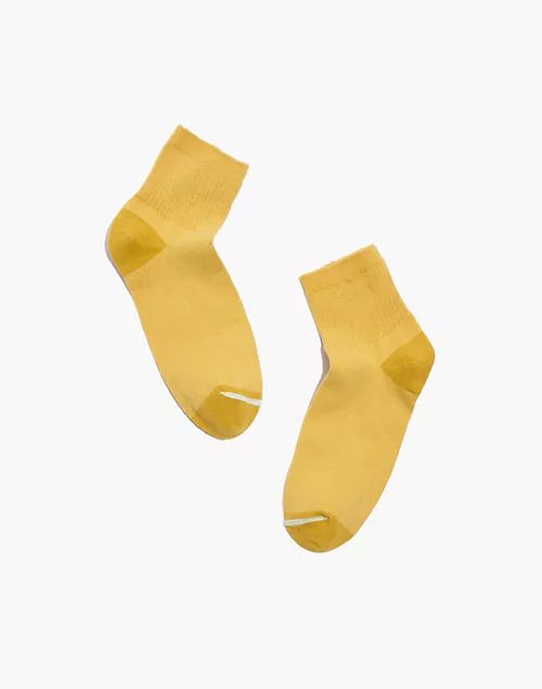 Linen-Blend Ribbed Ankle Socks | Madewell