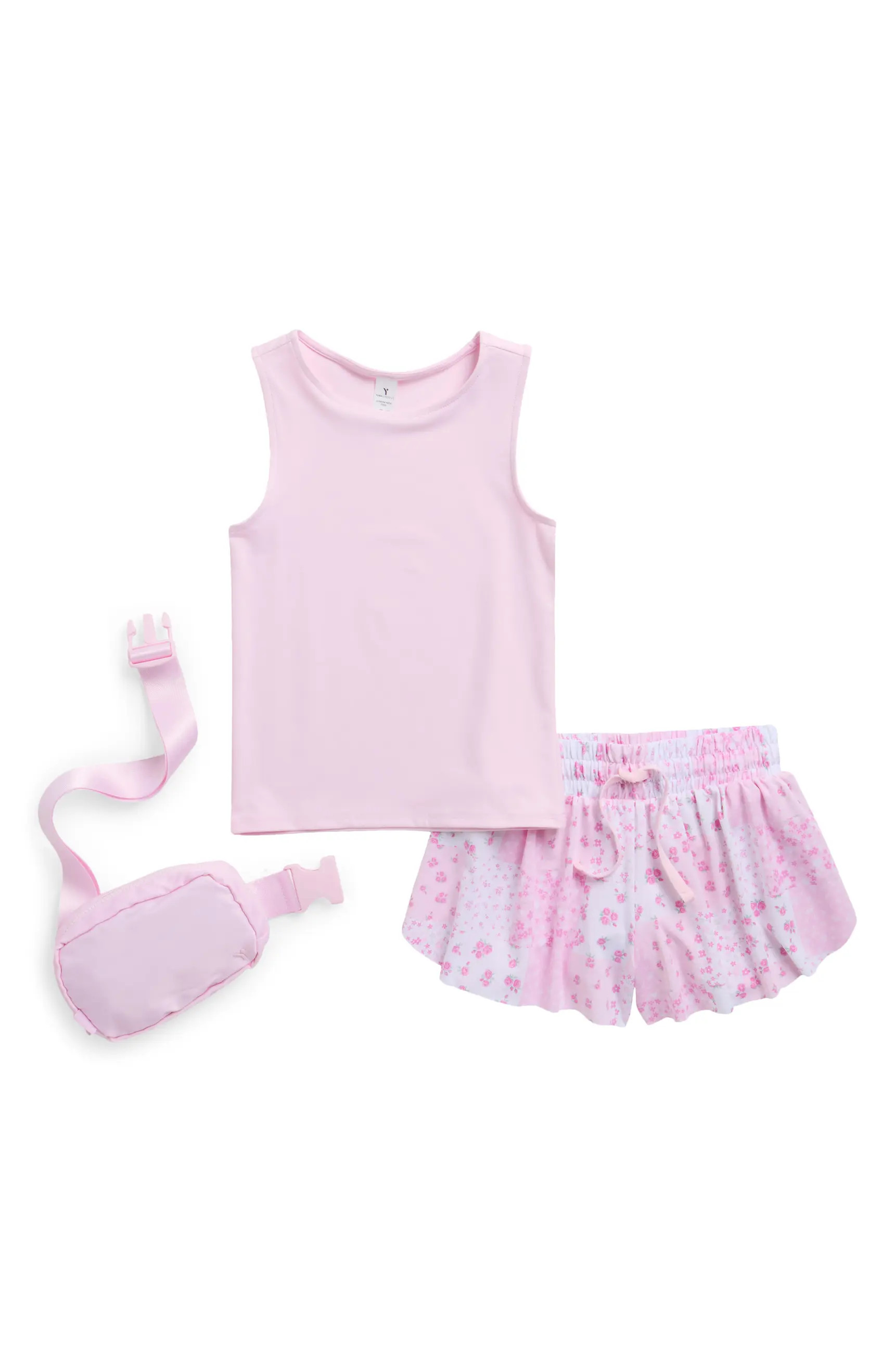 YOGALICIOUS Kids' Lunatek Nicki Tank, Shorts & Belt Bag Set | Nordstromrack | Nordstrom Rack