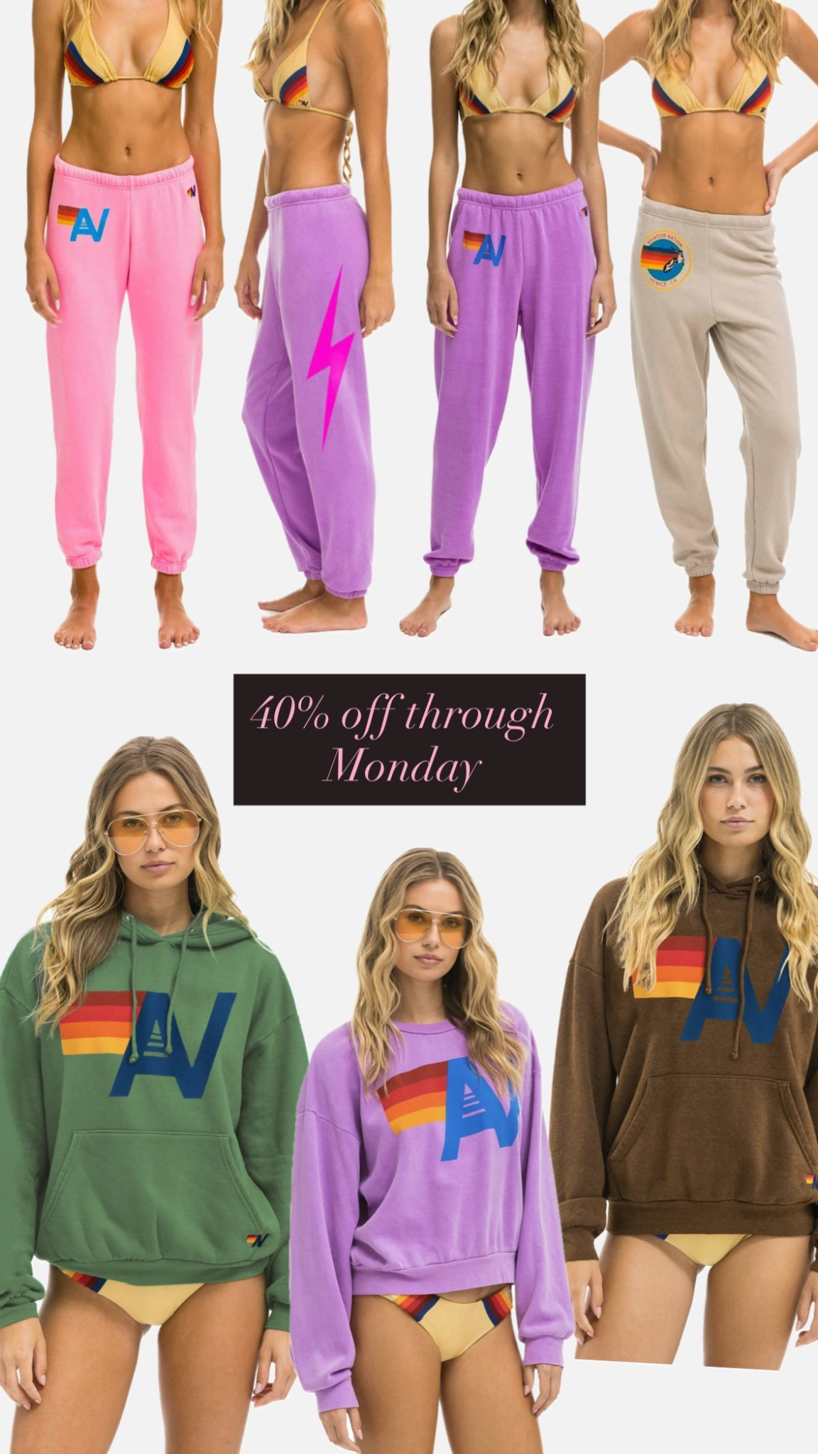 My fave comfies from aviator nation 40% off through Monday - don't miss this Labor Day sal — daily edit cover from Found by Em