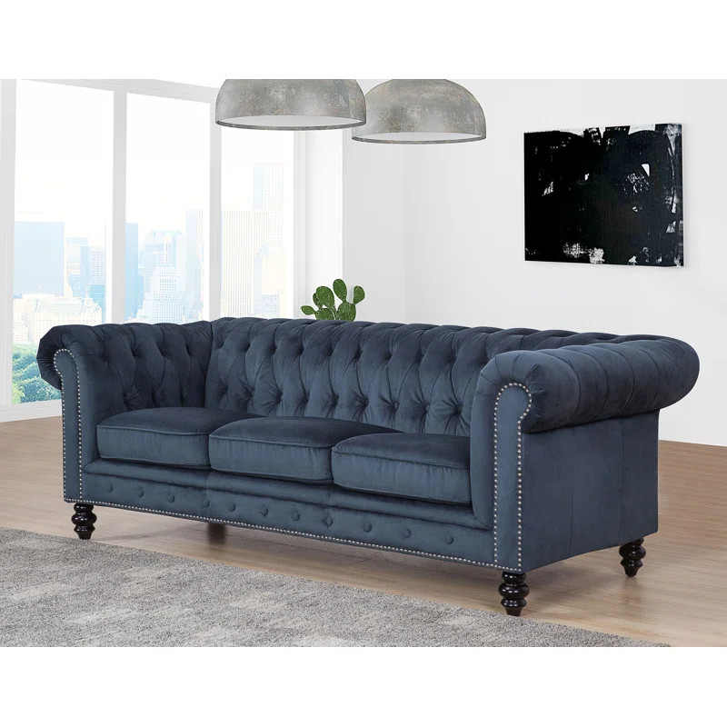 Eufaula 87'' Rolled Arm Chesterfield Sofa | Wayfair North America