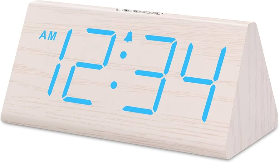 DreamSky Wooden Digital Alarm Clocks for Bedrooms - Electric Desk Clock with Large Numbers, USB P... | Amazon (US)