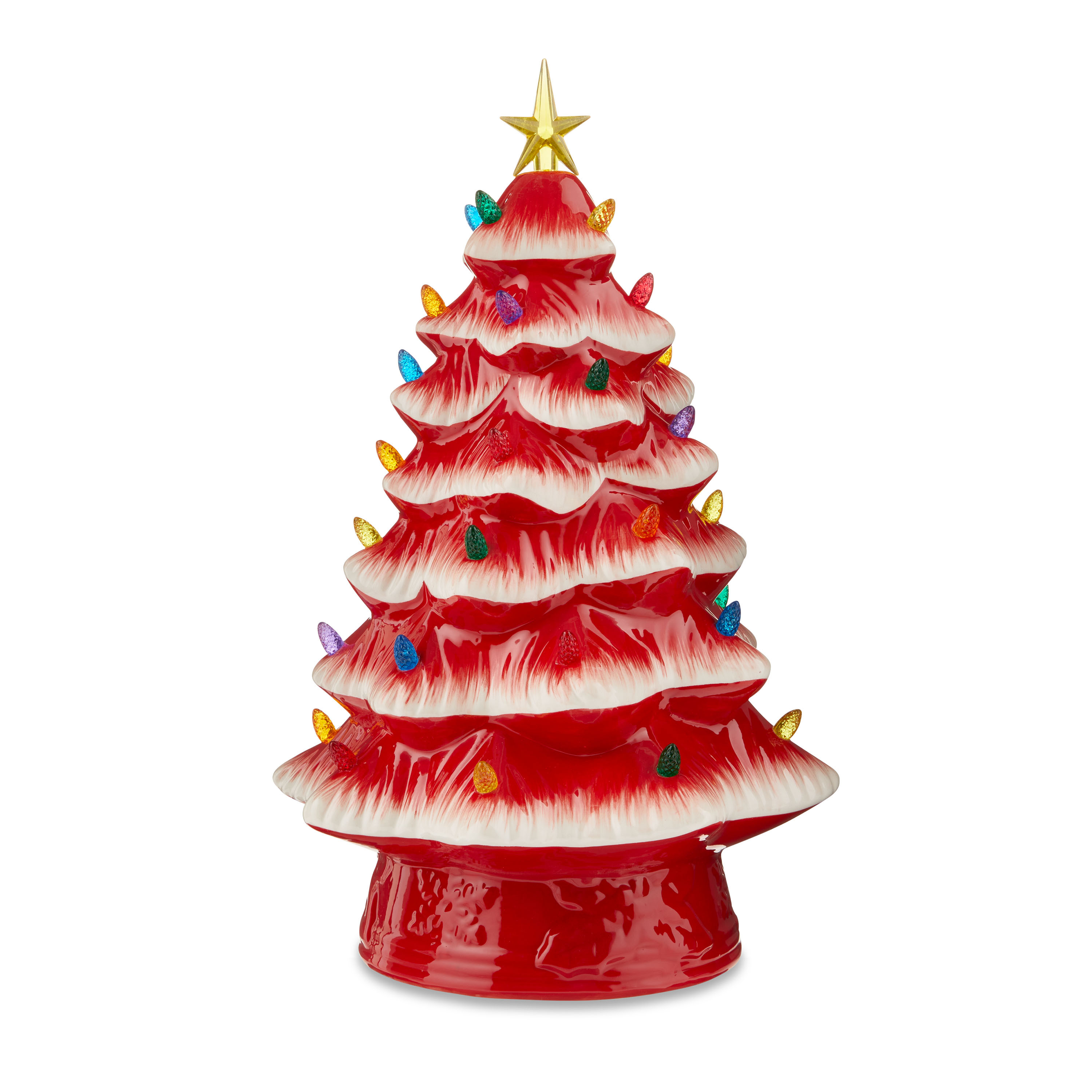 Mr. Christmas 15-inch Red Nostalgic Ceramic Tree | Walmart (US)