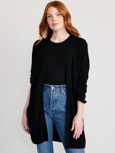 Textured Long-Line Open-Front Sweater for Women | Old Navy (US)