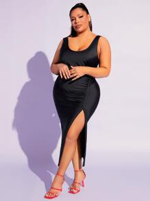 SHEIN SXY Plus Split Thigh Tank Dress | SHEIN